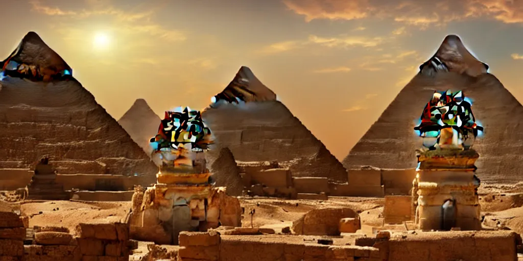 Image similar to a stunning egyptian landscape with sphinx by makoto shinkai