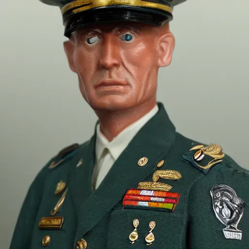 Image similar to water white as military general, 1 9 4 5, sharp focus, hyper realistic, sony 5 0 mm lens