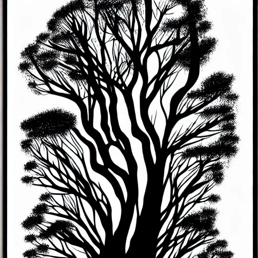 Image similar to zen forest ink