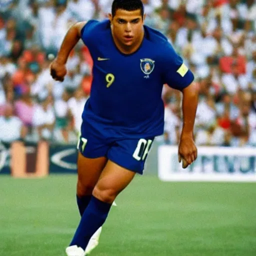 Prompt: ronaldo luis nazario de lima, 4 5 years, # 9