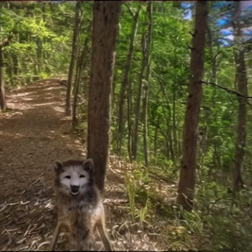 Image similar to trail cam photo of bob ross