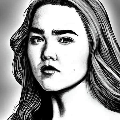 Image similar to Florence Pugh as Susan Storm from Fanatastic Four, digital art, Portrait