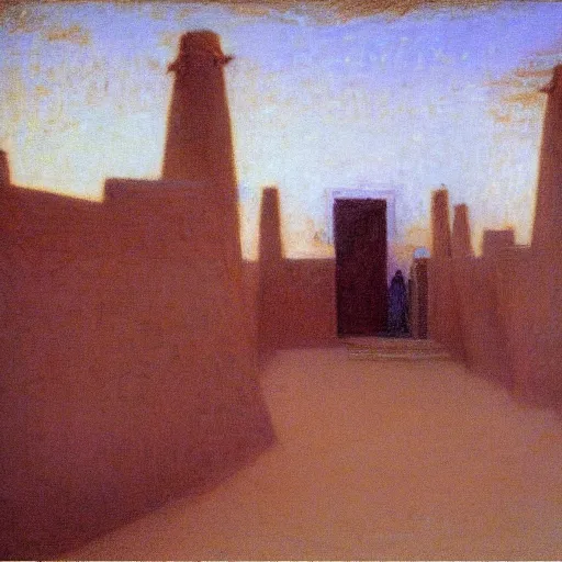 Prompt: timbuktu, by henry ossawa tanner