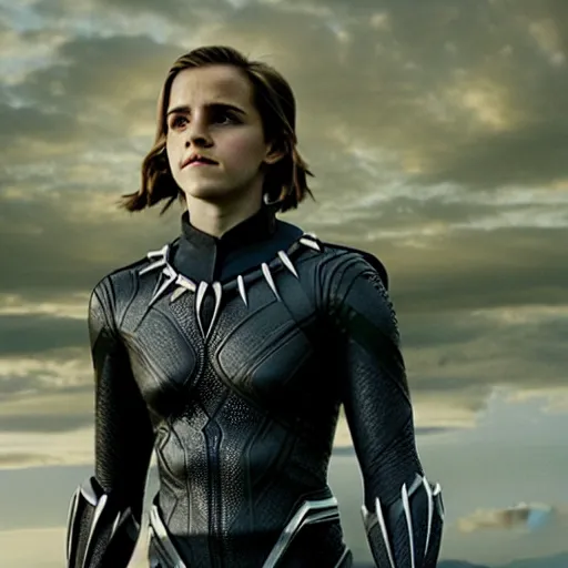 Image similar to Emma Watson as Black Panther