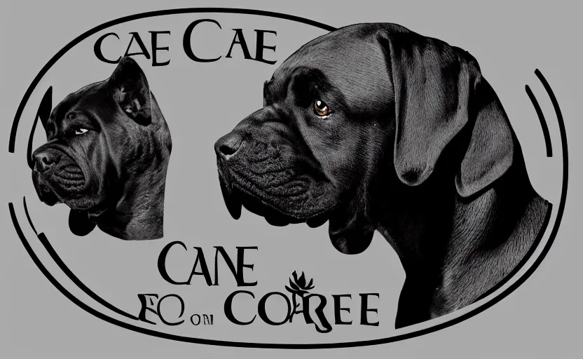 Image similar to Cane corso breeder logo, highly detailed, black and white