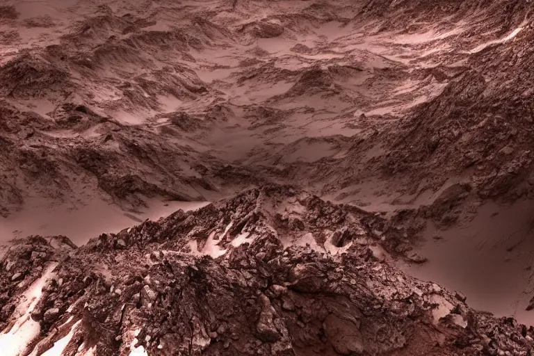 Image similar to mars frozen in mountains, wallpaper, beautiful