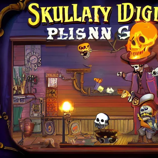 Prompt: skullduggery pleasant videogame