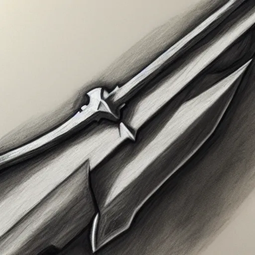 Prompt: The Master Sword from Legend of Zelda, charcoal art