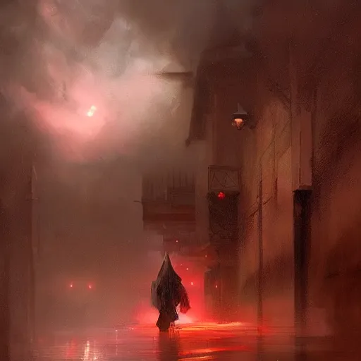 Prompt: thunderstorm in marrakech, dramatic lighting, lovecraftian, painted by raymond swanland, painted by greg rutkowski, painted by jeremy mann, painted by artgerm, painted by igor kieryluk, trending on artstation