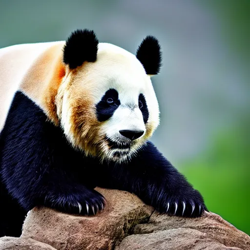 Image similar to Photograph Close us shot of panda, 50x Zoom, DSLR, HDR, artstation, nature