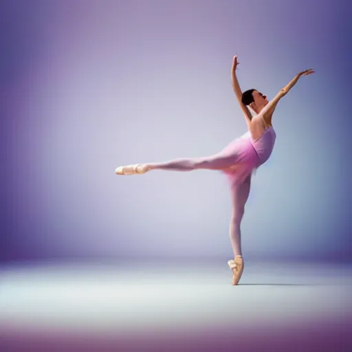 Image similar to ballet photography, motion blur, dreamy, pastel colors