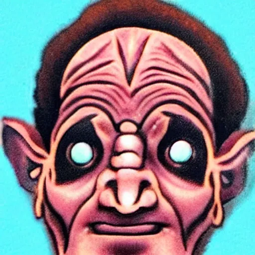 Image similar to ferengi from star trek with tons of ear piercings and tattoos