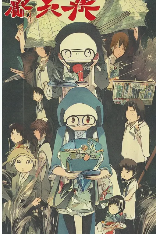 Image similar to cover for manga by hayao miyazaki great language teacher