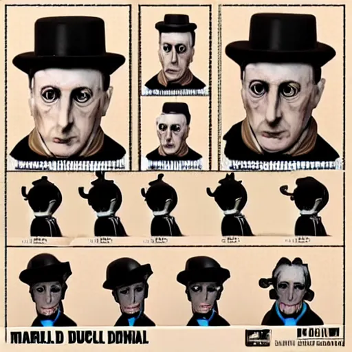 Image similar to marcel duchamp stop motion vinyl action figure, plastic, toy, butcher billy style