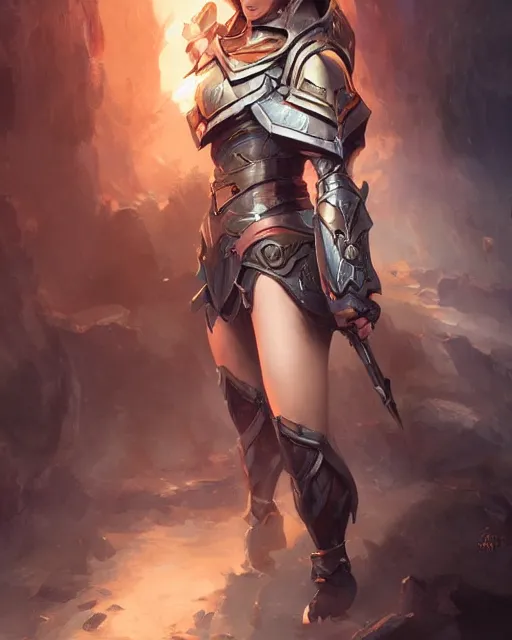 Prompt: a beautiful female paladin by Stanley Artgerm Lau, WLOP, Rossdraws, frank frazetta, Andrei Riabovitchev, Marc Simonetti, tranding on artstation