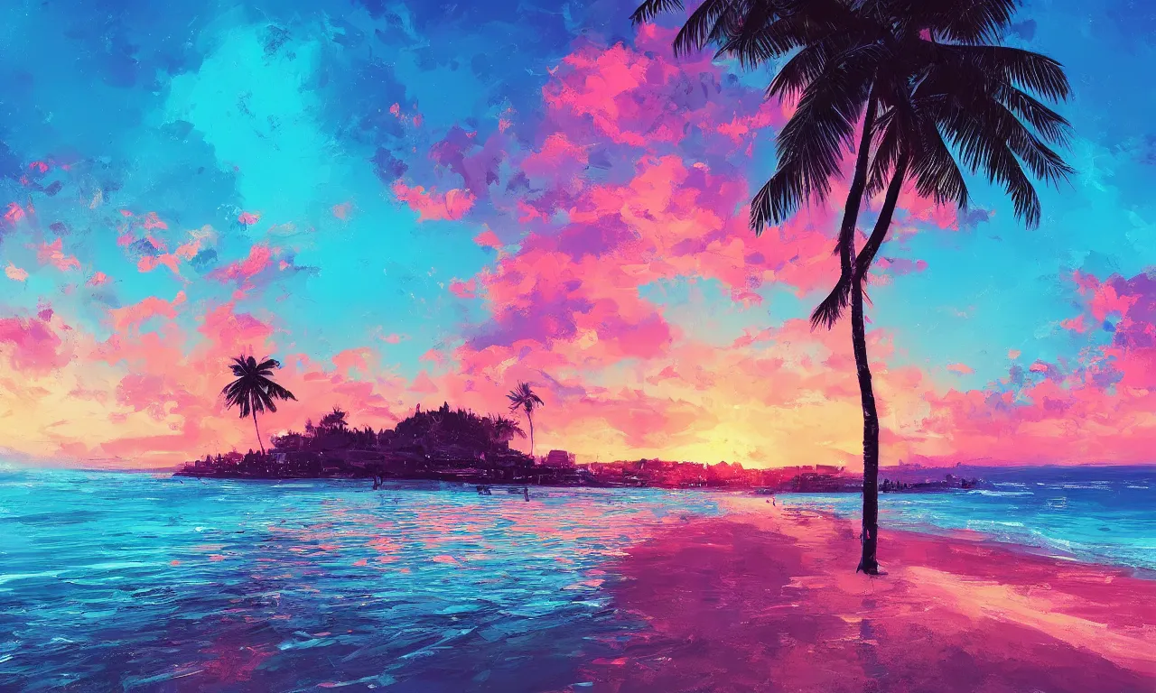 Image similar to paradise beach by alena aenami artworks in 4 k