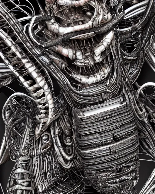 Prompt: balenciaga track by hr giger, biomechanical, 4 k, hyper detailed