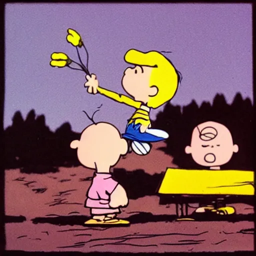 Image similar to Charlie Brown performing at Woodstock 1999, photograph, award winner, hyperrealistic