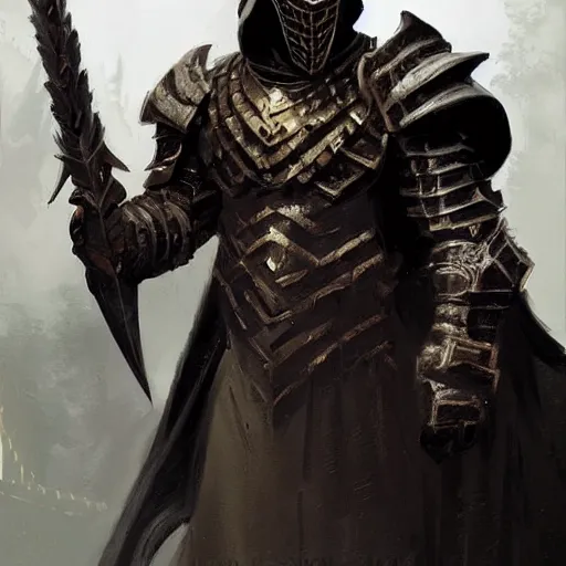 Image similar to digital art painting of a black dragonborn wearing armored wizard robes, dnd portrait painted by craig mullins and gaston bussiere and greg rutkowski