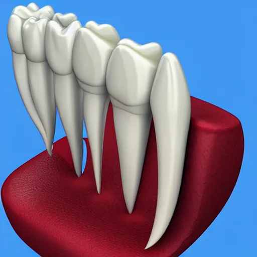 Image similar to poorly rendered 3 d set of teeth