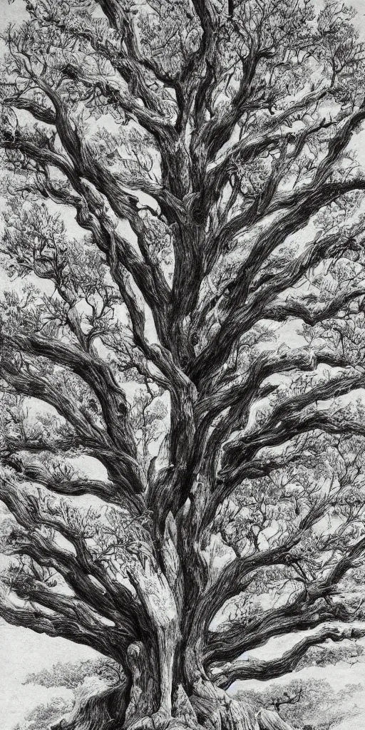 Image similar to a detailed portrait of a ancient tree