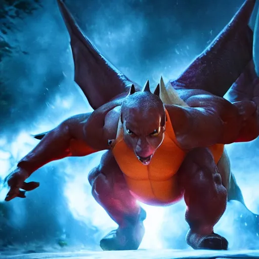 Prompt: john cena playing as charizard human hybrid movie still, cinematic, photorealistic, extreme detail, sharp focus, 8 k, intricate, hyper detailed, realistic, cinematic lighting