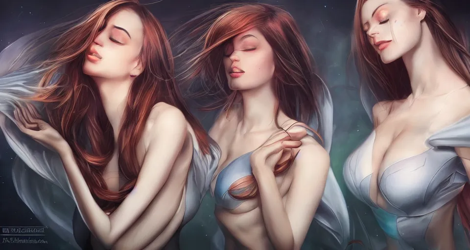 Image similar to the two complementary forces that make up all aspects and phenomena of life, by ARTGERM