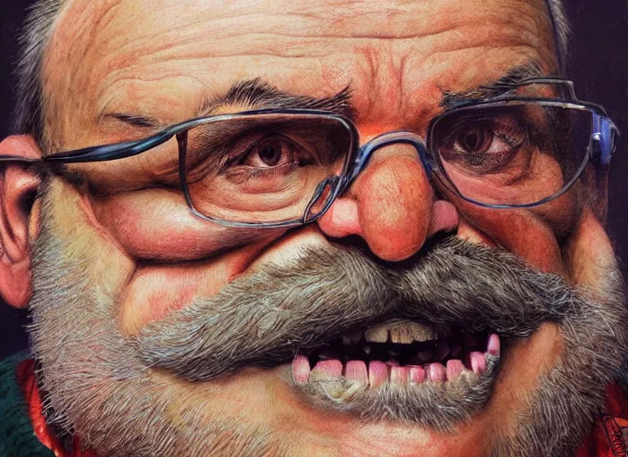 Prompt: a highly detailed wario portrait of a dentist, james gurney, james jean