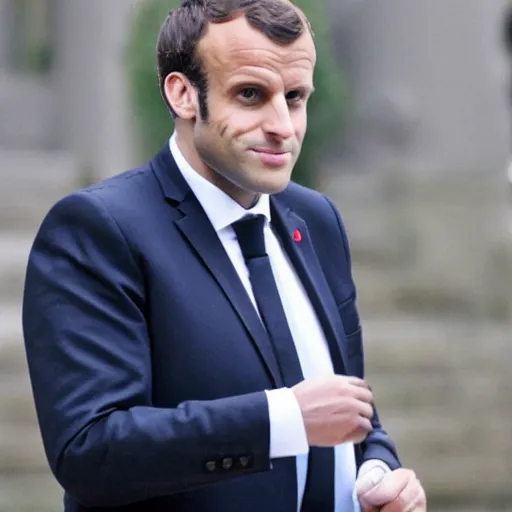 Prompt: a photo of an obese emmanuel macron