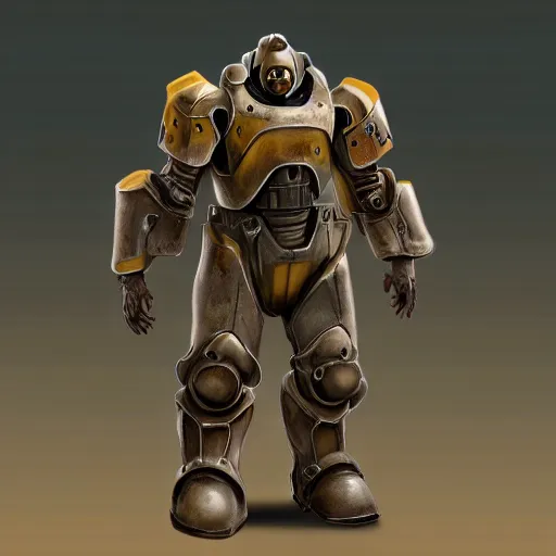 Image similar to fallout concept art power armor render ultra unreal engine 5