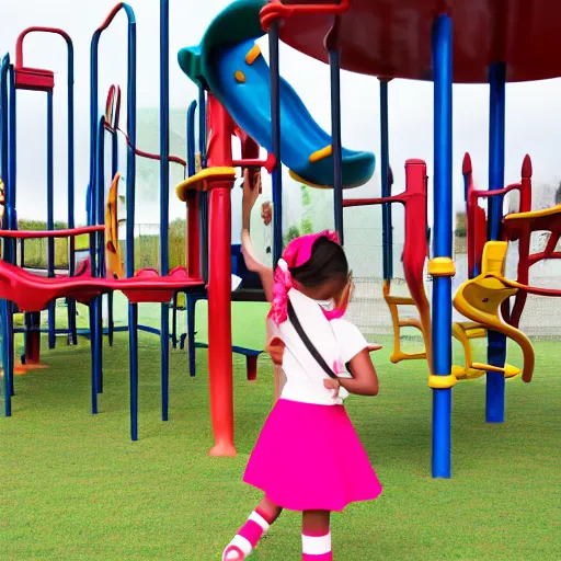 Image similar to elementary school girl playing on playground