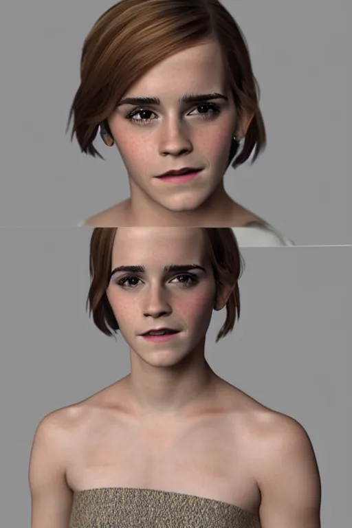 Image similar to 3 d render of emma watson