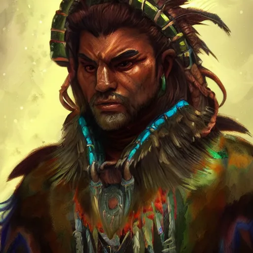 Prompt: male shaman warrior, artstation