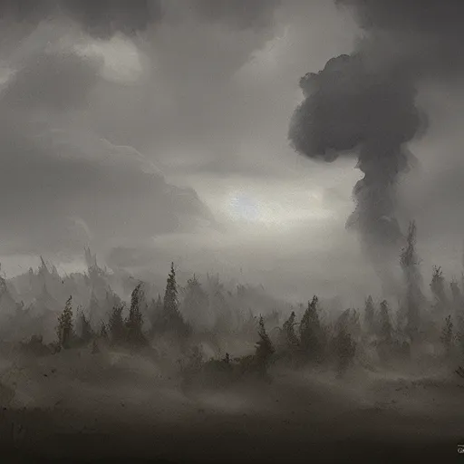 Image similar to Apocalypse storm, smoke, oragan, fog, wind, by Gustove Dore, trending on artstation