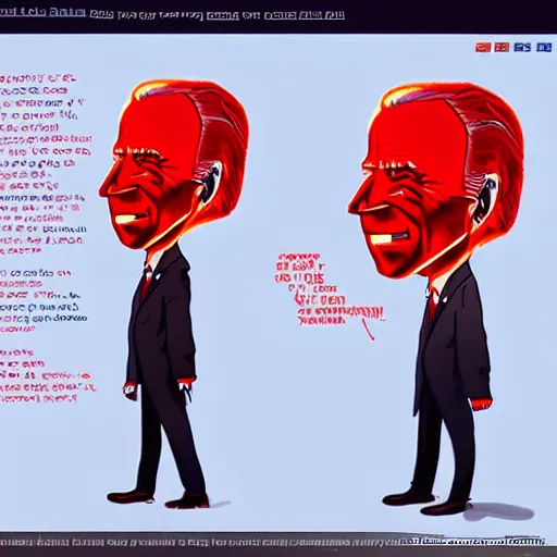 Prompt: Final Boss President Joe Biden. Glowing red eyes. Fantasy concept art.