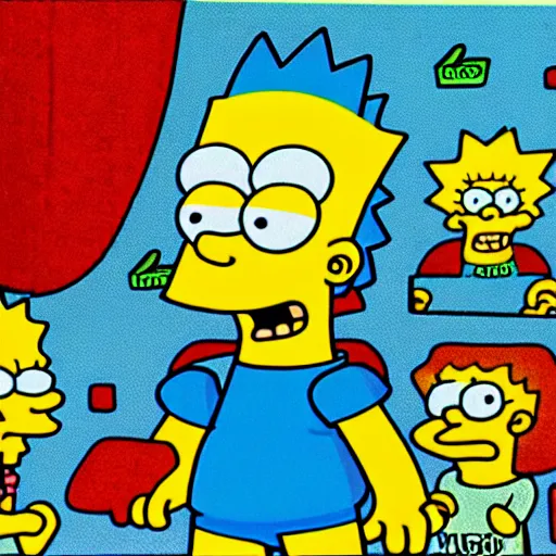 Image similar to bart simpson on lsd 4 k quality super realistic