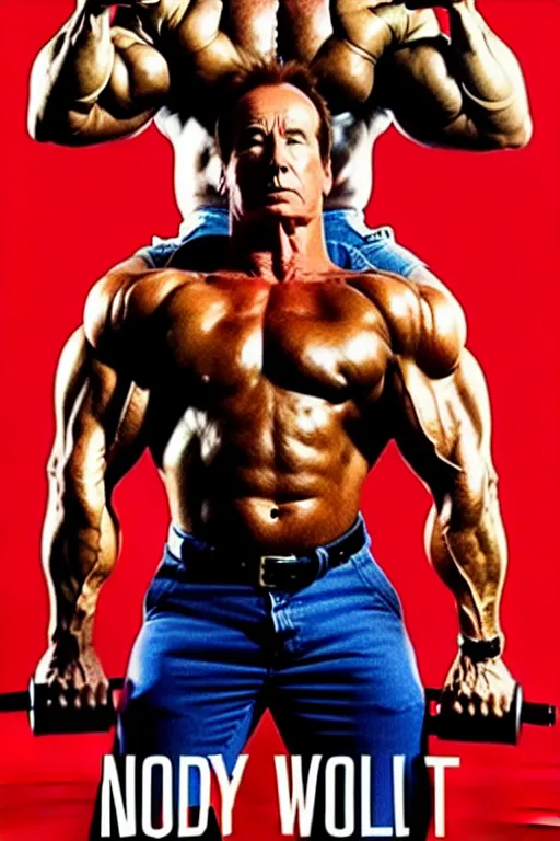 Image similar to movie poster for'nobody got swole ', an action movie starring bob odenkirk with the body of arnold schwarzenegger