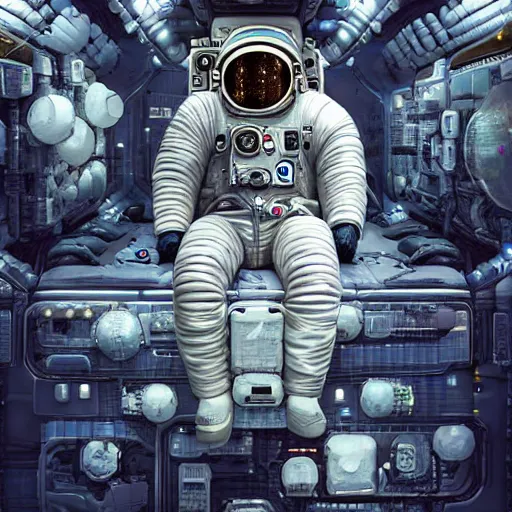 Prompt: biopunk astronaut cyborg awakening highly detailed anatomy in the style of beeple, award winning, cg society, photorealistic, hyperrealism