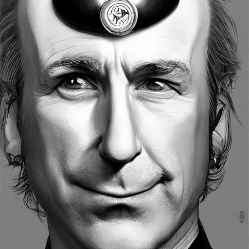 Prompt: portrait of Bob Odenkirk as Dr Eggman, elegant, intricate, headshot, highly detailed, digital painting, artstation, concept art, sharp focus, illustration, art by artgerm and greg rutkowski and alphonse mucha