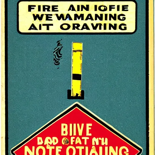 Image similar to vintage fire warning label