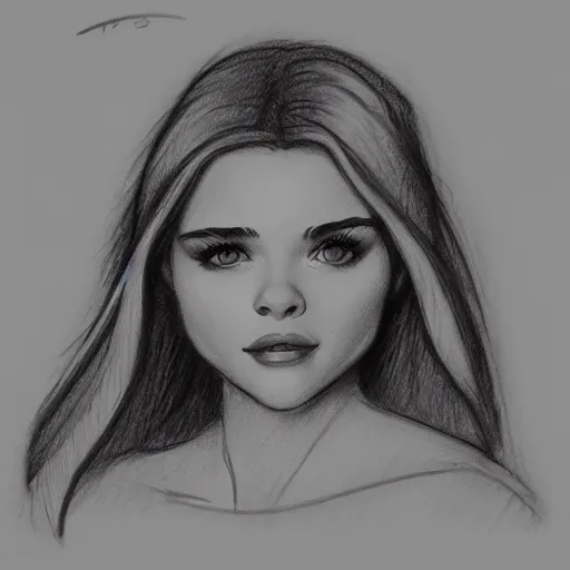 Image similar to milt kahl pencil sketch of chloe grace moretz as snow white