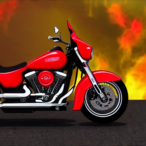 Prompt: cthulhu, harley - davidson red, and light. sulfur. photorealistic. rendering. 8 k,