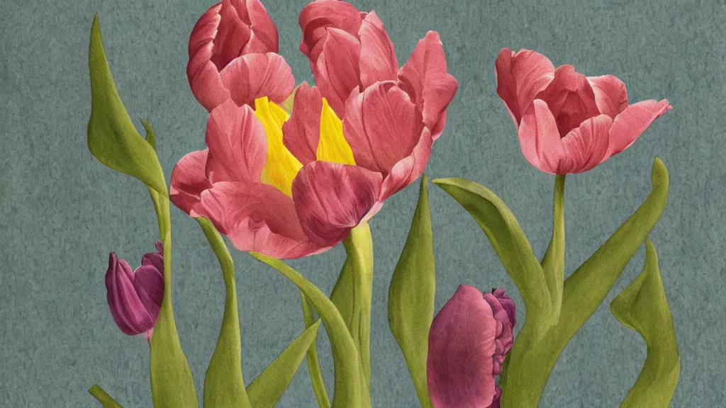 Prompt: storybook illustration impassable the very crispest, neatest tulip