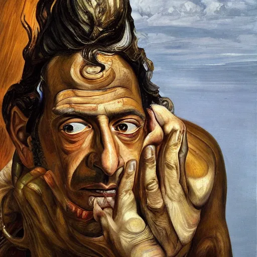 Prompt: high quality high detail painting by lucian freud, hd, portrait of shiva, god