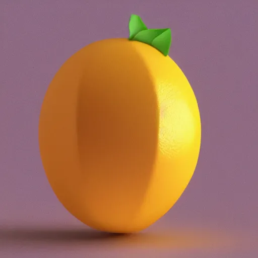 Prompt: a high quality render of a low poly lemon, artstation