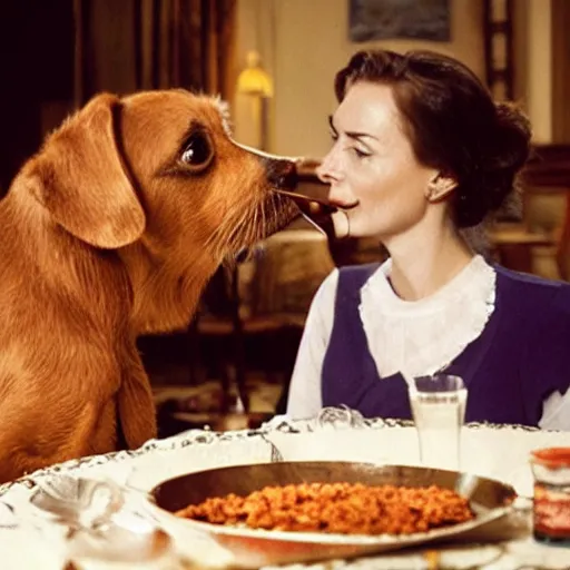 Image similar to lady in the tramp, but with intestines