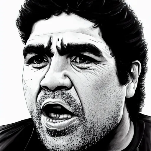 Image similar to diego armando maradona by mark brooks, hd, hyper detailed, 4 k - h 6 4 0