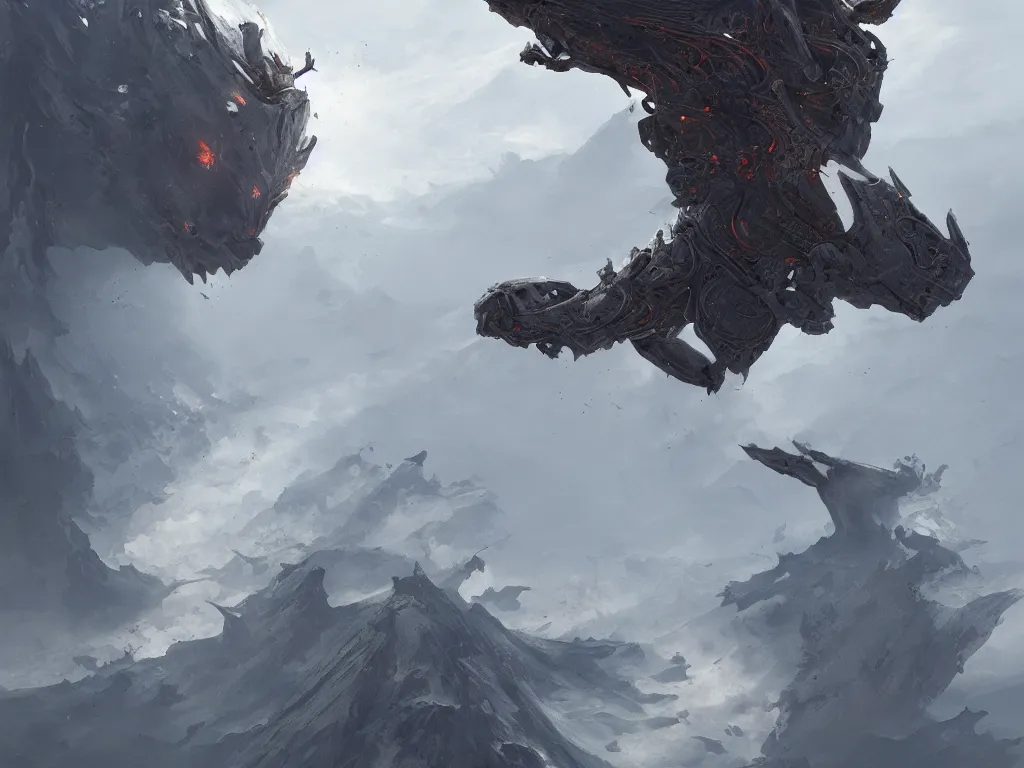 Image similar to a man in white armor flies from volcano , symmetry, intricate, highly detailed, artstation trending, ray tracing, cinematic, art by Greg Rutkowski, concept art,