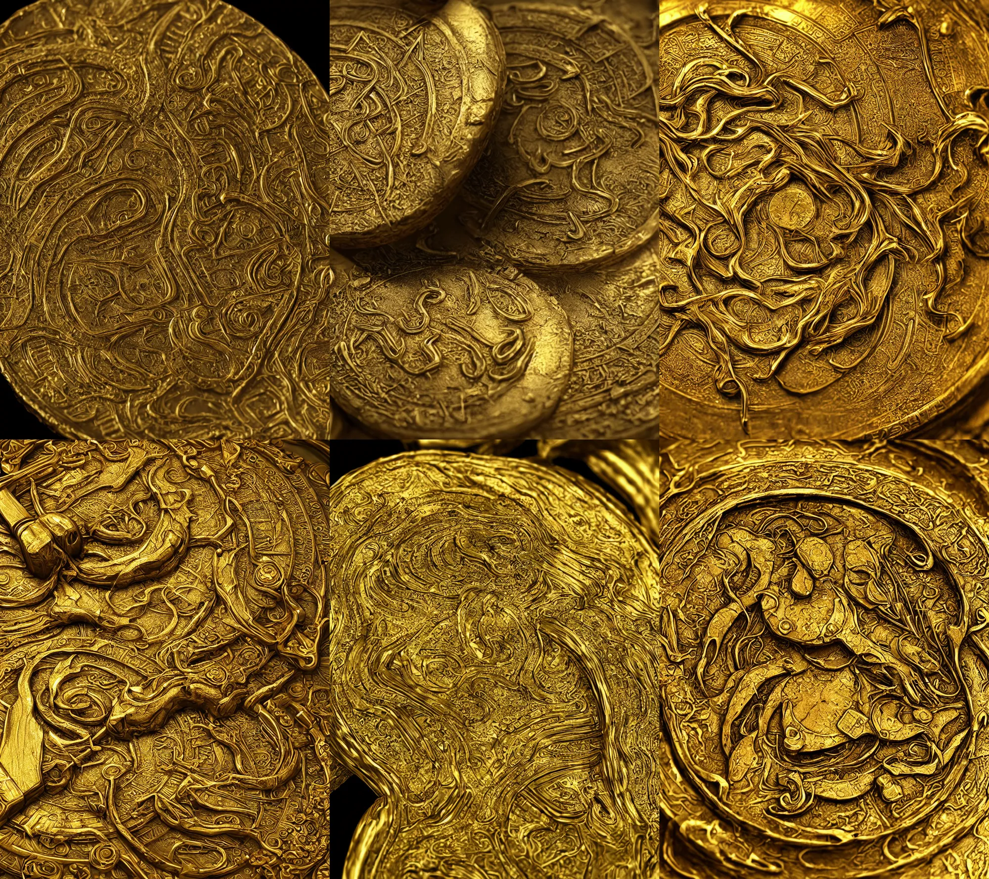 Prompt: Golden coin of thor, hyperrealistic, ultrarealistic, intricate details, 4k, unreal 5, digital art
