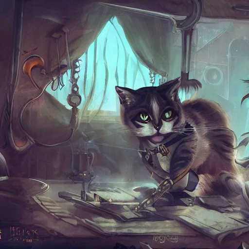 Image similar to cat salem concept art, steampunk, sharp focus, illustration, concept art by tooth wu